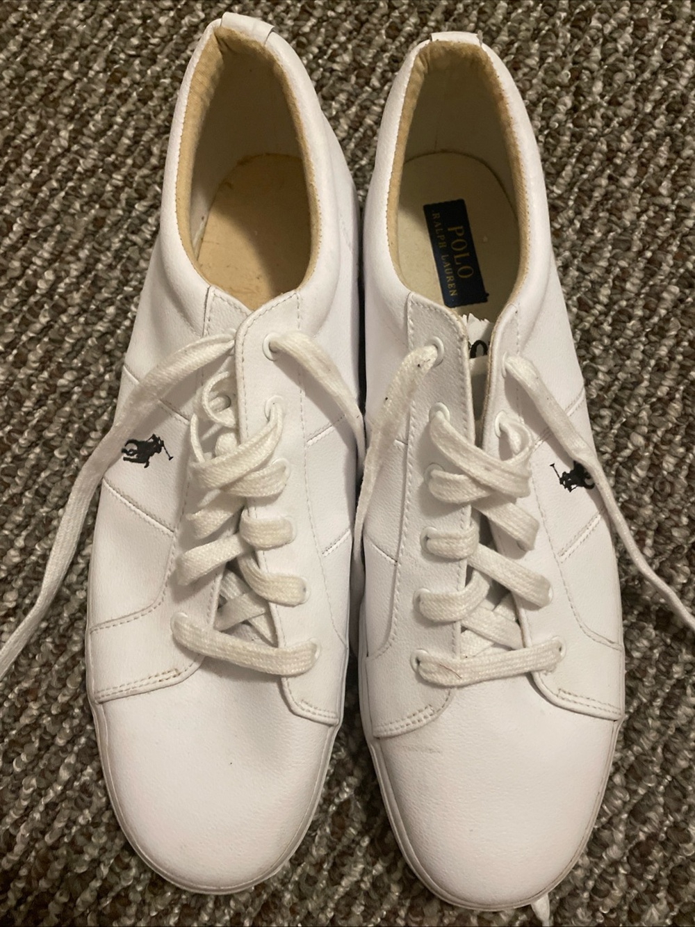 Polo Ralph Lauren Felixtow Leather Low-Top Sneakers Size 16D New w defect
